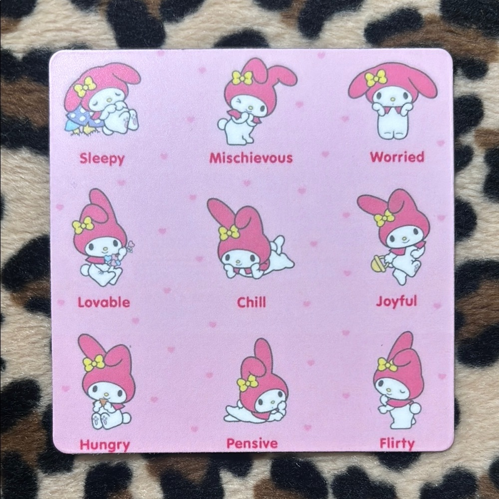 MY MELODY 💕 Sanrio Pink Magnet Current Mood Feelings Bunny Dorm Home Cute Bow
